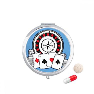 Imagem de Poker Chips Caixa de comprimidos com ilustração de toca-discos, porta-remédios