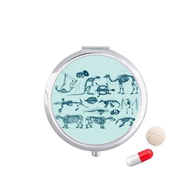 Imagem de Estojo de comprimidos com ilustração de osso de animal, caixa de armazenamento de medicamentos, dispensador de recipiente