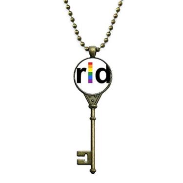 Imagem de DIYthinker LGBT Colar com pingente de lésbica transgênero arco-íris gay com corrente enfeitada