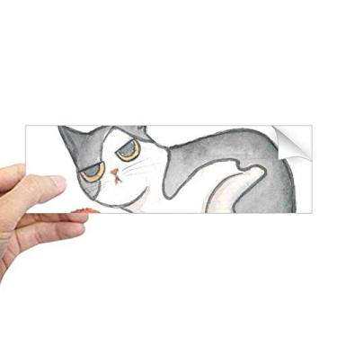 Imagem de DIYthinker Miaoji Pintura Aquarela Fantoche Gato Retângulo Para-choque Adesivo Janela Decalque