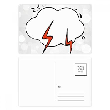 Imagem de Conjunto de cartão postal com estampa de ilustração em nuvem meteorológica, cartão de agradecimento