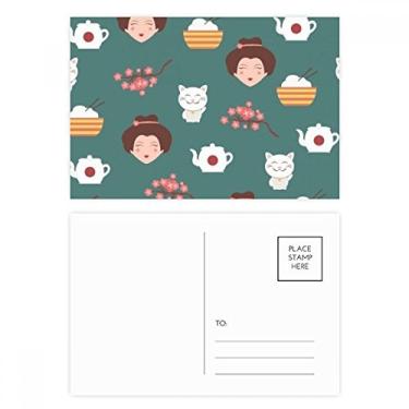 Imagem de Cat Sakura — Bule de chá de arroz japonês, cartão postal para aniversário