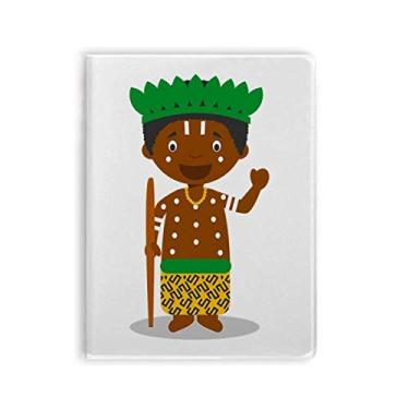 Imagem de Caderno de capa macia preta Wild Congo desenho Art Deco, presente moderno com capa de goma