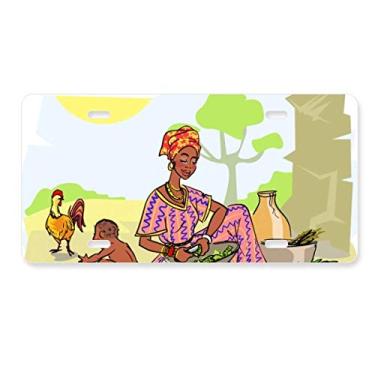 Imagem de DIYthinker Black Women Totems infantil placa de licença aborígene africana acessório de aço inoxidável para decoração de carro