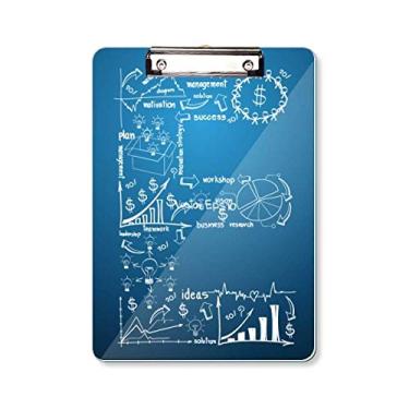 Imagem de Simple Work Brainstorm Data Curve Ilustration Prancheta Pasta Bloco de Escrita Placa de Apoio A4