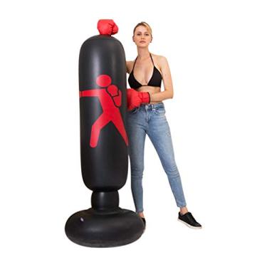 Imagem de Saco de boxe inflável para crianças de 160 cm, saco de pancada inflável para adultos e crianças, brinquedo de boxe em pé livre