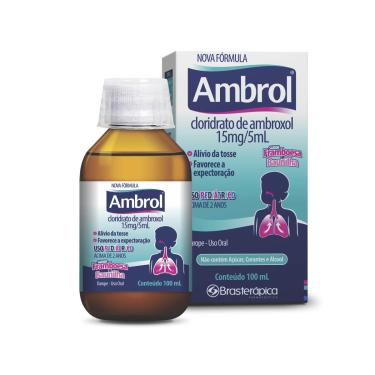 Imagem de Ambrol Infantil Cloridrato de Ambroxol 15mg/ml Sabor Framboesa e Baunilha Xarope 100ml 100ml + Copo Dosador