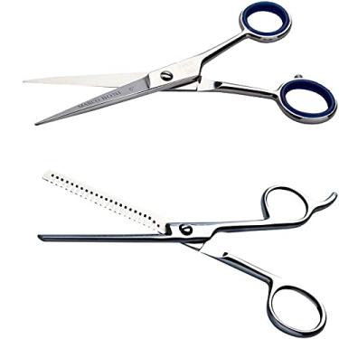 Imagem de KIT TESOURA DESFADEIRA + TESOURA FIO LISO + PENTE MARCO BONI