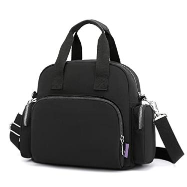 Imagem de Dressnu Bolsa de ombro casual feminina de ombro único, bolsa esportiva multiuso, Preto, 32cm * 14cm * 25cm
