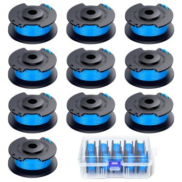 Imagem de EAONE Pacote com 10 cordas de reposição para Ryobi, carretel aparador de substituição de linha única de 0,2 cm para Ryobi 18V, 24V e 40V sem fio com caixa de armazenamento