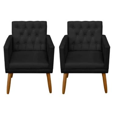 Imagem de Kit 2 Poltronas para Sala de estar recepção clinica salão de Beleza Tecido suede resistente confortável Poltrona MOBLAN Decortaiva para sala de Estar Moderna em Destaque Estofada Poltronas