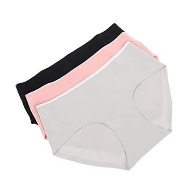 Imagem de Mikinona 3 Pecas Cueca De Algodão Cuecas Hipster Sem Costura Calcinha Feminina De Algodão Cuecas Femininas Algodão Feminino Subir Calcinha Fibra De Absinto Desatado Mulheres Correia