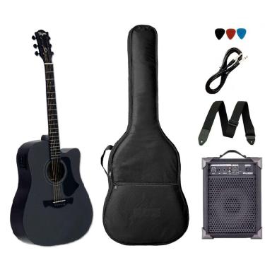 Imagem de Kit Violão Folk Elétrico Tagima Andes Aço Cinza + Caixa