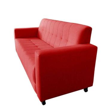 Imagem de Sofa Elegance 3 Lugares Suede Vermelho - Lares Decor