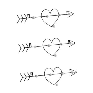 Imagem de BESTOYARD Prateleira De Parede De Metal Com 3 Peças Organizador De Parede Com Design De Amor Arte Em Ferro Gancho De Parede Colar E Pulseira Cabide De Parede Cabide Multifuncional
