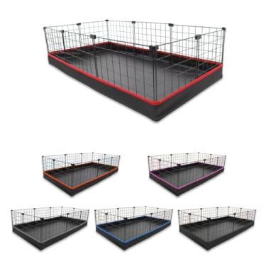 Imagem de Cercado Aramado Pet Porquinho da Índia 60x120 com Bandeja Higiênica Tapete Impermeável Fácil de Limpar Cercadinho Coelho Proteção Filhotes de Cachorro