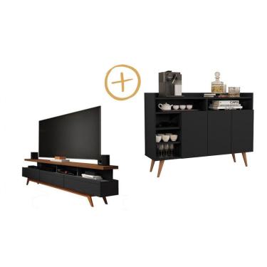 Imagem de Buffet Celta + Rack Vivare Wood 1.8 Giga Móveis