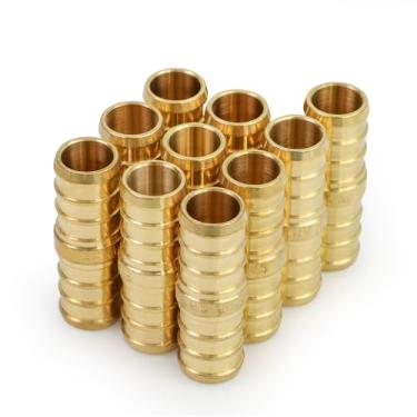 Imagem de Supply Giant Encaixe de tubulação de conexão reta PEX FQDQ0034-10 X PEX 10 polegadas (pacote com 10), latão (pacote com 10)
