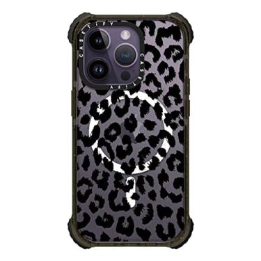 Imagem de Casetify Capa Ultra Impact para iPhone 14 Pro [5X grau militar testado contra quedas/proteção contra quedas de 3,5 metros/compatível com Magsafe] - leopardo transparente preto brilhante