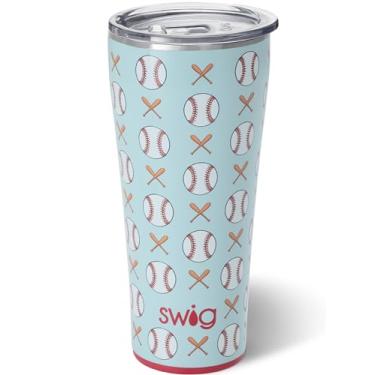 Imagem de Swig Life Copo XL de 946 ml, copo de caf isolado com tampa, compat vel com suporte de x cara, seguro para lava-lou as, a o inoxid vel, canecas de viagem extra grandes isoladas para bebidas quentes e frias (Home Run)