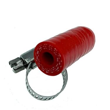 Imagem de Bekelan Tampa de refrigeração de silicone reforçada universal vermelha de 6,5 mm com braçadeira para aquecedor de bypass, porta de água a vácuo, kit de tampa de extremidade protetora