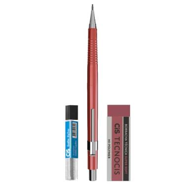 Imagem de CIS KIT TECNOCIS BOHO - 1 Lapiseira 0,7mm Corpo Vermelha + 1 Borracha + 01 tubo de grafite