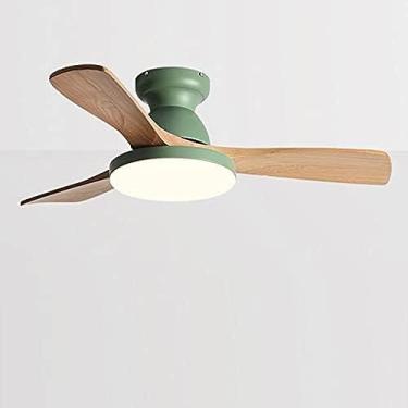 Imagem de Ventilador de teto mudo criativo luz de madeira grandes lâminas de ventilador 3 engrenagens luz do ventilador de velocidade do vento sala de jantar sala de estar quarto lounge ventilador de