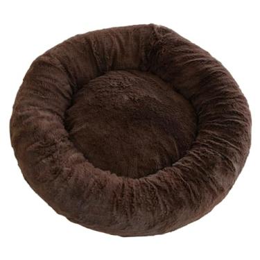 Imagem de Cama Pet Nuvem Pelucia Marrom Com Ziper M 60x60 Caminha Redonda Pet Para Cachorros e Gatos Com Ziper Bordas e Fundo, Confortável Antiderrapante e Ergonômica Extra Macio. (MARROM)