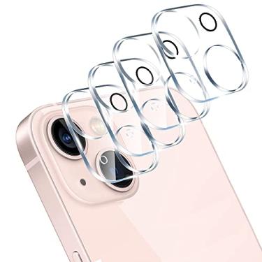 Imagem de ZXZone [Pacote com 4] Protetor de lente de câmera projetado para iPhone 13 de 6,1 polegadas e iPhone 13 mini 5,4 polegadas, capa de acessórios para câmera, vidro temperado 9H, Ultra HD,