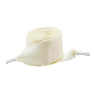 Imagem de Width Silk Satin Shoelaces Ribbon Shoe Laces Boots Women Sneakers ShoeLace (Color : Beige, Size : 100cm)