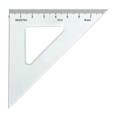 Imagem de Esquadro Isósceles 45° de 12 cm com Escala, Trident, 1512, Acrílico Cristal, Incolor