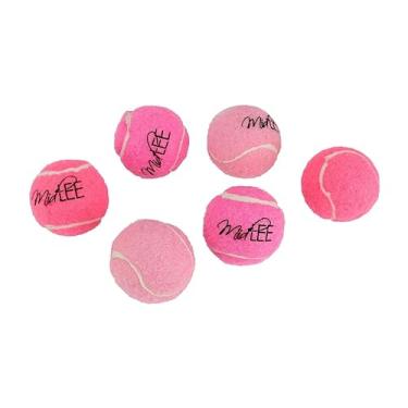 Imagem de Midlee Mini bolas de tênis Squeaky Dog de 3,8 cm - rosa - conjunto de 6