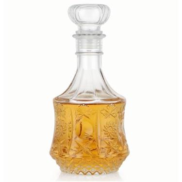 Imagem de Decantador de licor, decantador de vidro sem chumbo com tampa hermética, garrafa de uísque, vodca, bourbon, vinho, álcool, bebidas espirituosas, para casa, bar, presente, decoração de festa