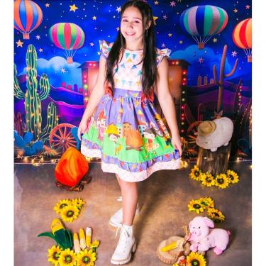 Imagem de Vestido Infantil Junino Bandeirinhas