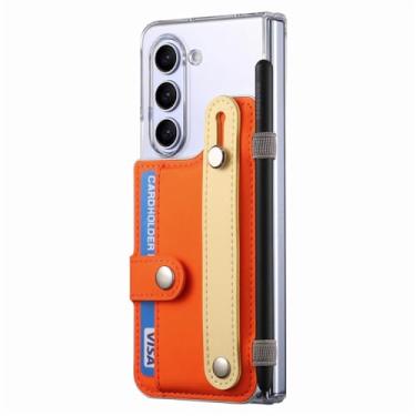 Imagem de Para samsung galaxy z fold 2 3 4 5 5g caso à prova de choque couro cartão pulseira proteger capa traseira, w5, para z fold 2