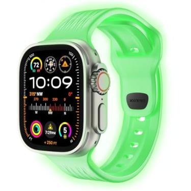 Imagem de LULULOOK Pulseira para Apple Watch, pulseira esportiva para iWatch 49/45/44/42 mm original FKM [borracha fluoroelastômera] para iWatch Ultra 2 SE séries 9, 8, 7, 6, 5, 4, 3, 2, 1 - Shine Glow V2
