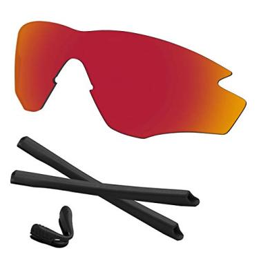 Imagem de Predrox Armação espelhada vermelha M2 OO9212 Lentes e kits de borracha de substituição para óculos de sol Oakley polarizados