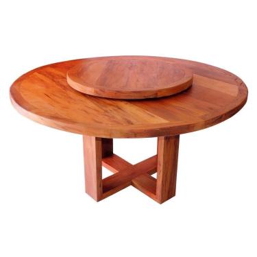 Imagem de Mesa De Jantar Redonda 1,6 M Madeira Maciça Natural