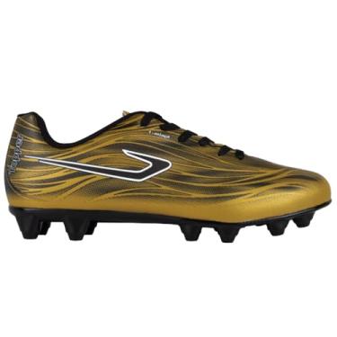Imagem de Chuteira Topper Campo Slick V Masculino Original (Dourado e Preto, BR, Adulto, Numérico, 40)