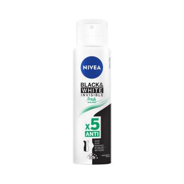 Imagem de Desodorante Antitranspirante Aerosol Nivea Invisible Black & White Fresh Erva Doce Feminino 48H 150Ml