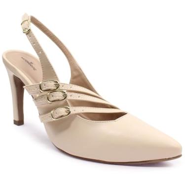Imagem de Sapato Social Modarpe Scarpin Slingback Bico Fino S13 (Bege, BR, Adulto, Numérico, 34)