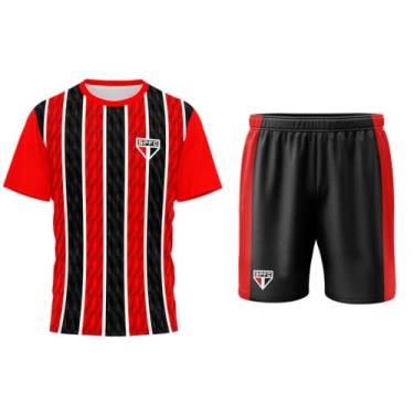 Imagem de Braziline Camiseta São Paulo Kit Mini Craque, Vermelho/Preto, G