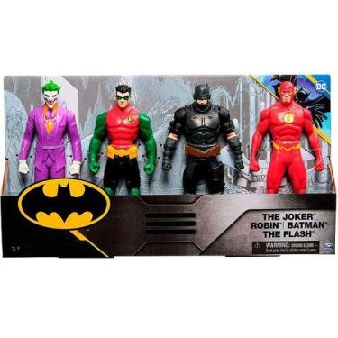 Imagem de Conjunto com 4 Bonecos DC Coringa, Robin, Batman e FLASH 15CM SUNNY