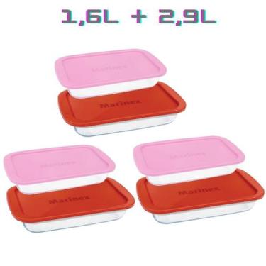 Imagem de Jogo 6 Travessa (1,6L - 2,9L) Retangular Marinex Forno - Nadir Figueir