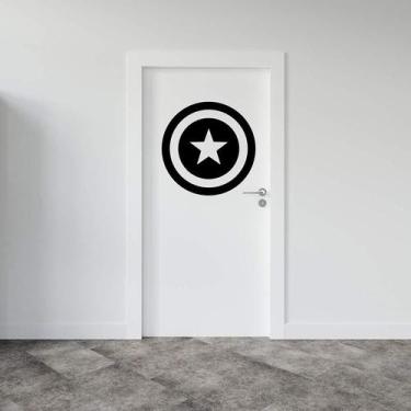 Imagem de Adesivo Para Porta Escudo Capitão América - Lojinha Da Luc Adesivos