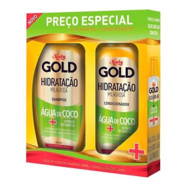Imagem de Kit Shampoo Niely Gold Hidratação Milagrosa Óleo de Coco 275ml + Condi