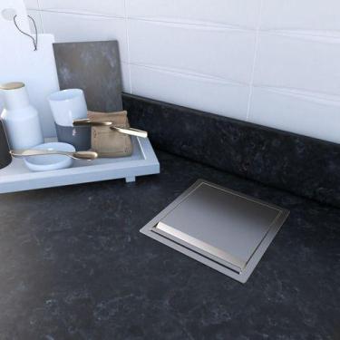 Imagem de Lixeira Pia Cozinha Embutir Inox Quadrada 5 Litros Technox