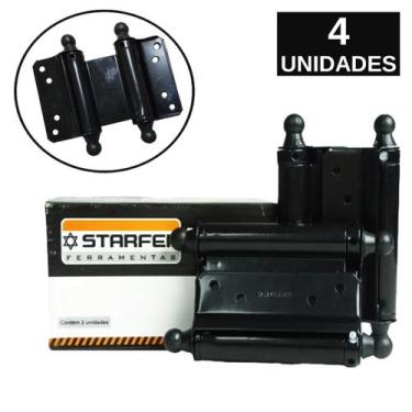 Imagem de Kit 4 Dobradiça para Porta Janela Vai e Vem Bang Bang Faroeste 4 Poleg