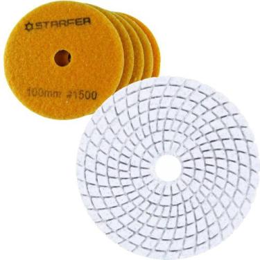 Imagem de Kit 5 Disco de Lixa Diamantada Polir Mármore Granito Porcelanato Marmo