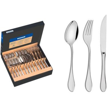 Imagem de Faqueiro Tramontina Inox 24 Peças para Churrasco Italy 66932124, Inox,